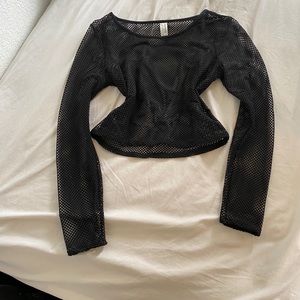 Cropped mesh top from Express